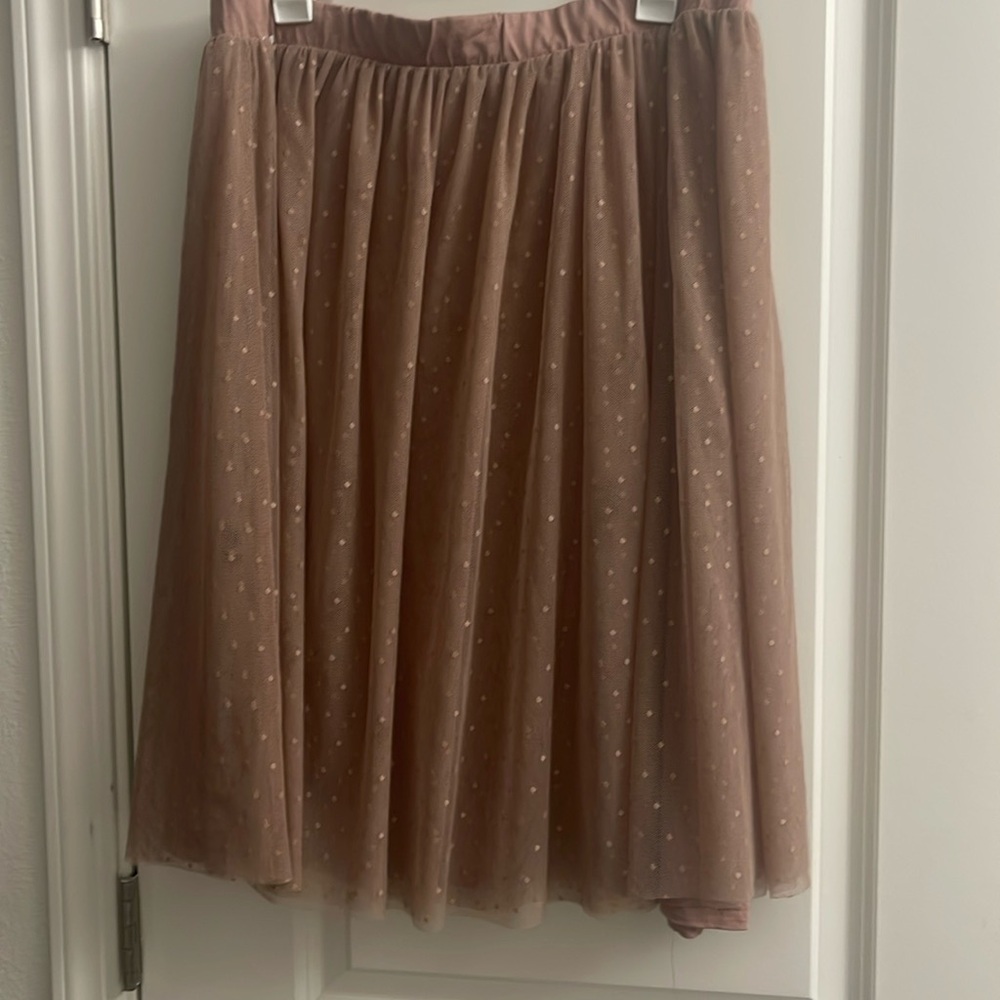 Garnet Hill dusty rose knees length skirt